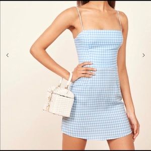Reformation Preston Blue Gingham Dress XS 2